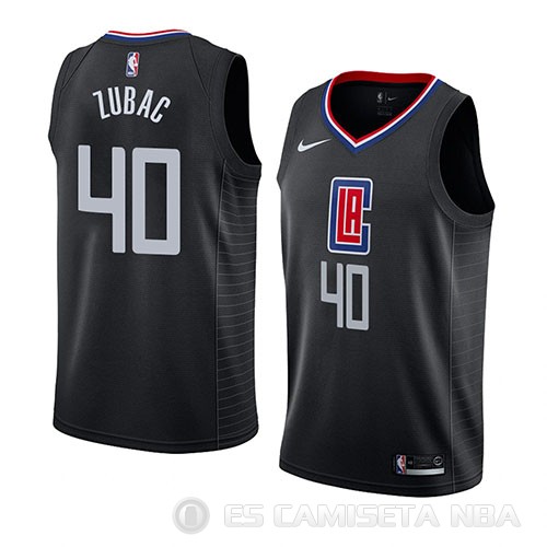 Camiseta Ivica Zubac #40 Los Angeles Clippers Statement 2019 Negro - Haga un click en la imagen para cerrar